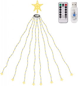 Instalatie pentru bradul de Craciun Salcar, LED, alb cald, 150 cm