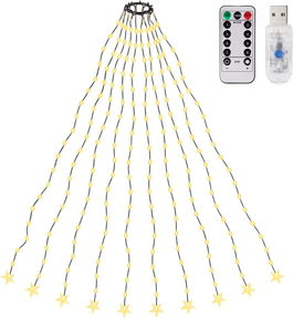 Instalatie pentru bradul de Craciun Salcar, LED, alb cald, 200 cm