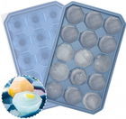 Set de 2 tavi pentru cuburi de gheata AinDen, silicon, albastru, 20 x 12,5 x 3,5 cm