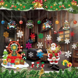 Set stickere pentru fereastra Anyingkai, PVC, multicolor, 61 x 72 cm