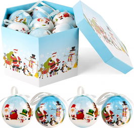 Set de 14 globuri de Craciun ABXMAS, plastic, multicolor, 7,5 cm
