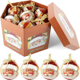 Set de 14 globuri de Craciun ABXMAS, plastic, multicolor, 7,5 cm