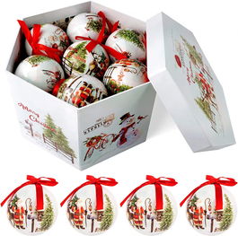 Set de 14 globuri de Craciun ABXMAS, plastic, multicolor, 7,5 cm