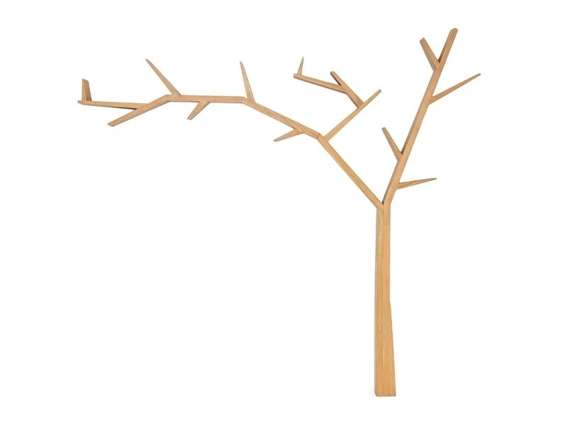 Raft din lemn de pin Portos Tree Left Natural, l255xA15xH220 cm