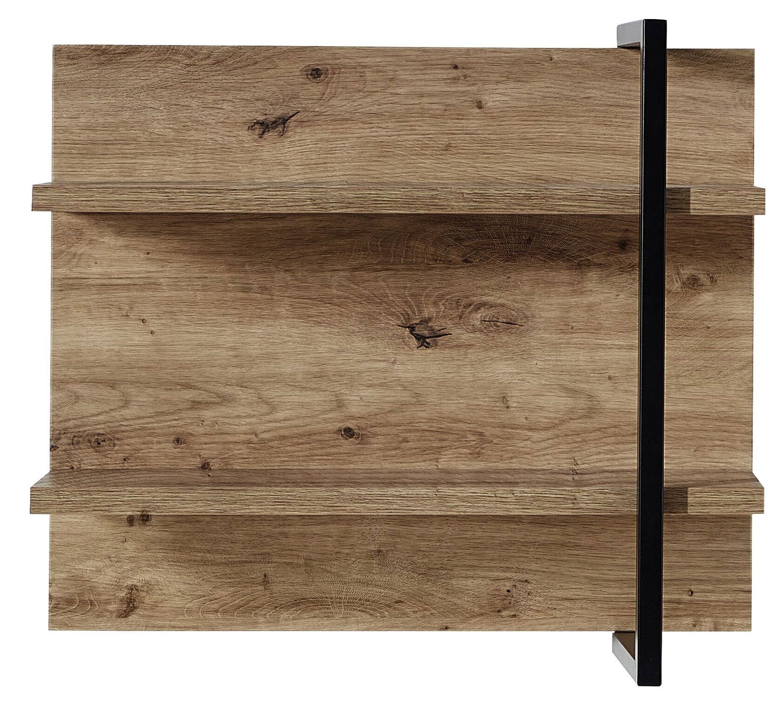 Etajera suspendata din pal si MDF Madeline Havel Oak Cognac / Negru, l60xA19xH50 cm