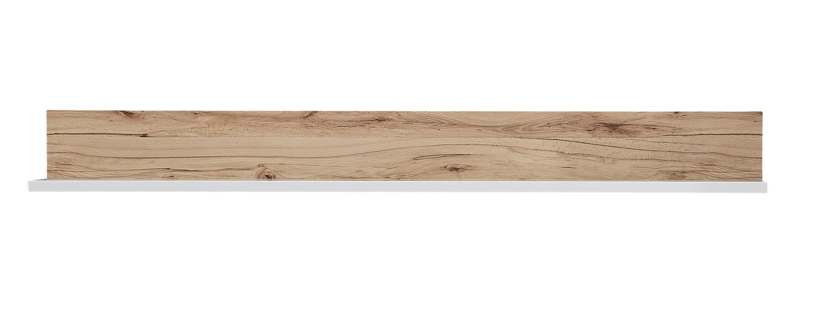 Etajera suspendata din pal si MDF Selina Alb / Natur, l140xA20xH16 cm