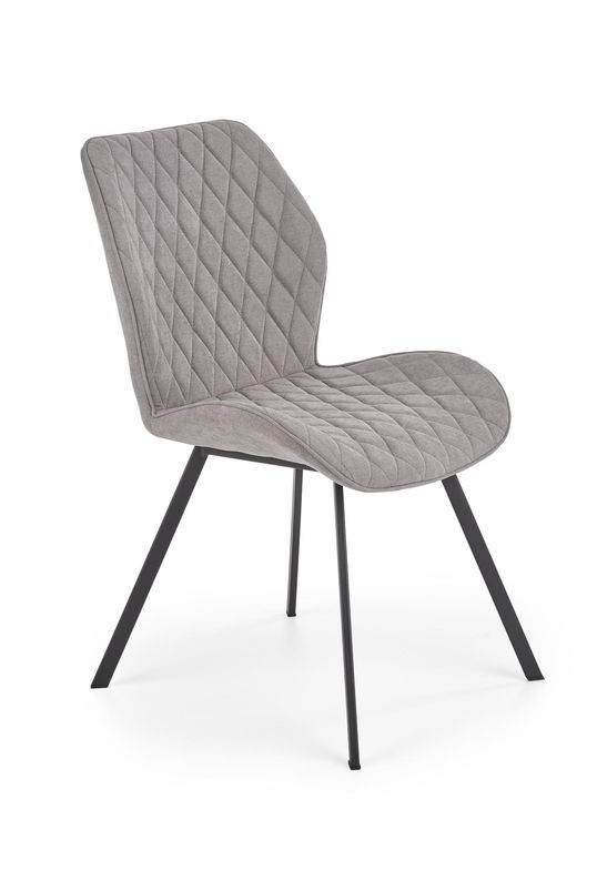Scaun tapitat cu stofa si picioare metalice Kai-360 Gri / Negru, l51xA64xH90 cm