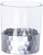Pahar cu lumanare pastila, Jazz Argintiu, Ø8,8xH10 cm