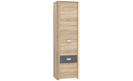 Dulap din pal, cu 2 usi Yoper Stejar Sonoma / Gri, l58,8xA41,4xH194,4 cm