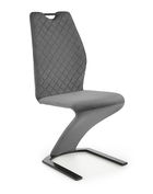 Scaun tapitat cu stofa si picioare metalice, Kai-442 Velvet Gri / Negru, l46xA61xH102 cm