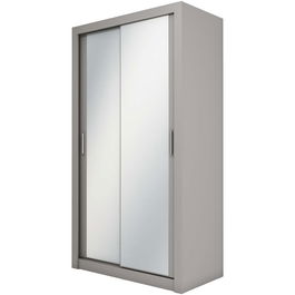 Dulap din pal cu 2 usi glisante si oglinda Idea 18 Small Gri Mat, l120xA60xH215 cm