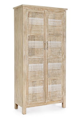 Dulap din lemn de mango, cu 2 usi, Mayra Natural, l88xA40xH178 cm