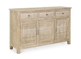 Comoda din lemn de mango, cu 3 sertare si 3 usi Mayra Natural, l135xA40xH85 cm