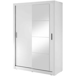 Dulap din pal, cu 2 usi glisante si oglinda Arti 04 Alb Mat, l150xA60xH215 cm