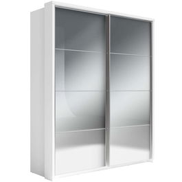 Dulap din pal, cu 2 usi glisante si oglinda Arti 17 Double Alb Mat, l180xA57xH218 cm