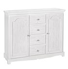 Comoda din MDF, cu 4 sertare si 2 usi Blanc Alb Antichizat, l100xA40xH80 cm