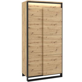 Dulap din pal cu 2 usi Quant 01 Large Stejar Artisan / Negru, l95xA50xH195 cm
