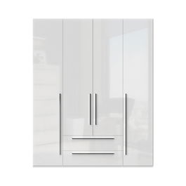 Dulap din pal si MDF, cu 4 usi si 2 sertare, Piano P42/PN Alb, l182xA56xH224 cm