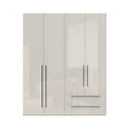Dulap din pal si MDF, cu 4 usi si 2 sertare, Piano P42-2/PN Bej, l182xA56xH224 cm