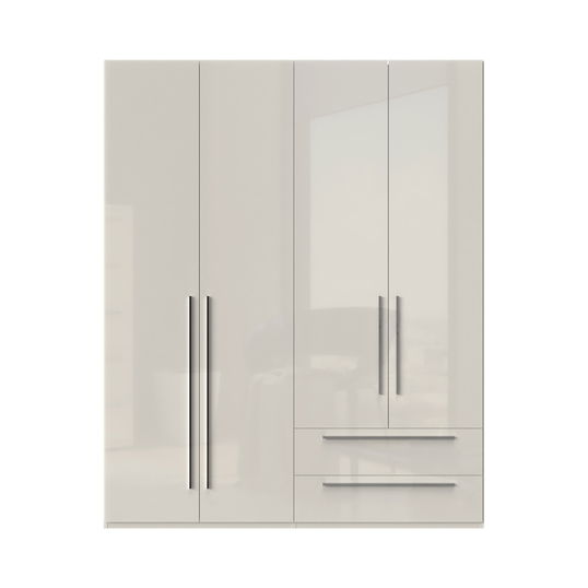 Dulap din pal si MDF, cu 4 usi si 2 sertare, Piano P42-2/PN Bej, l182xA56xH224 cm