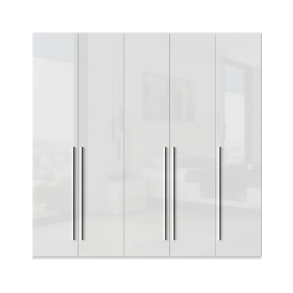 Dulap din pal si MDF, cu 5 usi, Piano P5/PN Alb, l227xA56xH224 cm
