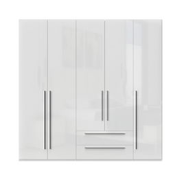 Dulap din pal si MDF, cu 5 usi si 2 sertare, Piano P52/PN Alb, l227xA56xH224 cm