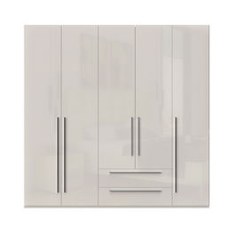 Dulap din pal si MDF, cu 5 usi si 2 sertare, Piano P52/PN Bej, l227xA56xH224 cm