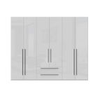Dulap din pal si MDF, cu 6 usi si 2 sertare, Piano P62/PN Alb, l272xA56xH224 cm