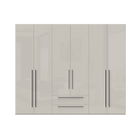 Dulap din pal si MDF, cu 6 usi si 2 sertare, Piano P62/PN Bej, l272xA56xH224 cm