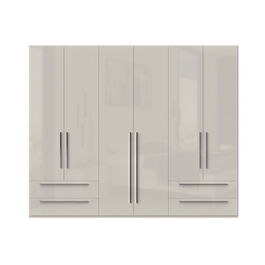 Dulap din pal si MDF, cu 6 usi si 4 sertare, Piano P64-2/PN Bej, l272xA56xH224 cm