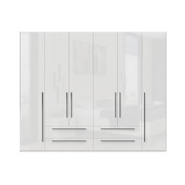 Dulap din pal si MDF, cu 6 usi si 4 sertare, Piano P64/PN Alb, l272xA56xH224 cm