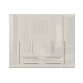 Dulap din pal si MDF, cu 6 usi si 4 sertare, Piano P64/PN Bej, l272xA56xH224 cm