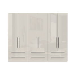 Dulap din pal si MDF, cu 6 usi si 6 sertare, Piano P66/PN Bej, l272xA56xH224 cm