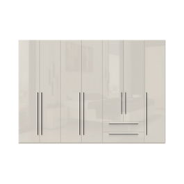 Dulap din pal si MDF, cu 7 usi si 2 sertare, Piano P72/PN Bej, l317xA56xH224 cm