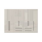 Dulap din pal si MDF, cu 7 usi si 4 sertare, Piano P74/PN Bej, l317xA56xH224 cm