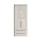 Dulap din pal si MDF, cu 2 usi si 2 sertare, Piano Stripes P22A/PN Bej, l97xA60xH226 cm