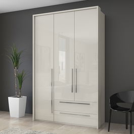 Dulap din pal si MDF, cu 3 usi si 2 sertare, Piano Stripes P32A/PN Bej, l142xA60xH226 cm