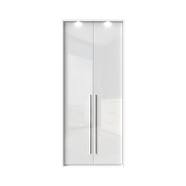 Dulap din pal si MDF, cu 2 usi si LED inclus, Piano Stripes P2B/PN Alb, l97xA60xH226 cm