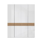 Dulap din pal si MDF, cu 4 usi, Avis P4/AV Alb / Nuc Pacific, l182xA56xH224 cm