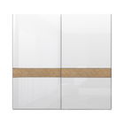Dulap din pal si MDF, cu 2 usi glisante, Avis PK231/AV Medium Alb / Nuc Pacific, l230xA61xH224 cm