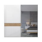 Dulap din pal si MDF, cu 2 usi glisante si oglinda, Avis PK231-OG/AV Medium Alb / Nuc Pacific, l230xA61xH224 cm