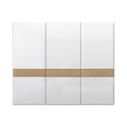 Dulap din pal si MDF, cu 3 usi glisante, Avis PK281/AV Large Alb / Nuc Pacific, l272xA61xH224 cm