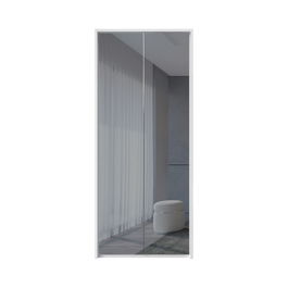 Dulap din pal si MDF, cu 2 usi si oglinda, Avis Stripes P2A-2OG/AV Mirror Alb, l97xA60xH227 cm