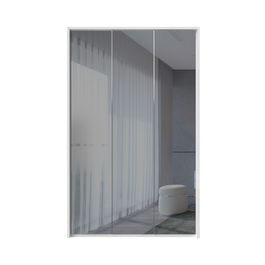 Dulap din pal si MDF, cu 3 usi si oglinda, Avis Stripes P3A-3OG/AV Mirror Alb, l142xA60xH227 cm