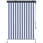 Outsunny Copertina Retractabila tip Rulou de Exterior, Impermeabila, Functioneaza cu Manivela. Culoare Alba si Albastra 250 x 200 cm