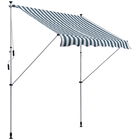 Outsunny Copertina pentru soare pentru exterior tip rulou cu manivela, cadru telescopic si unghi reglabil, alb si verde, 200x150cm