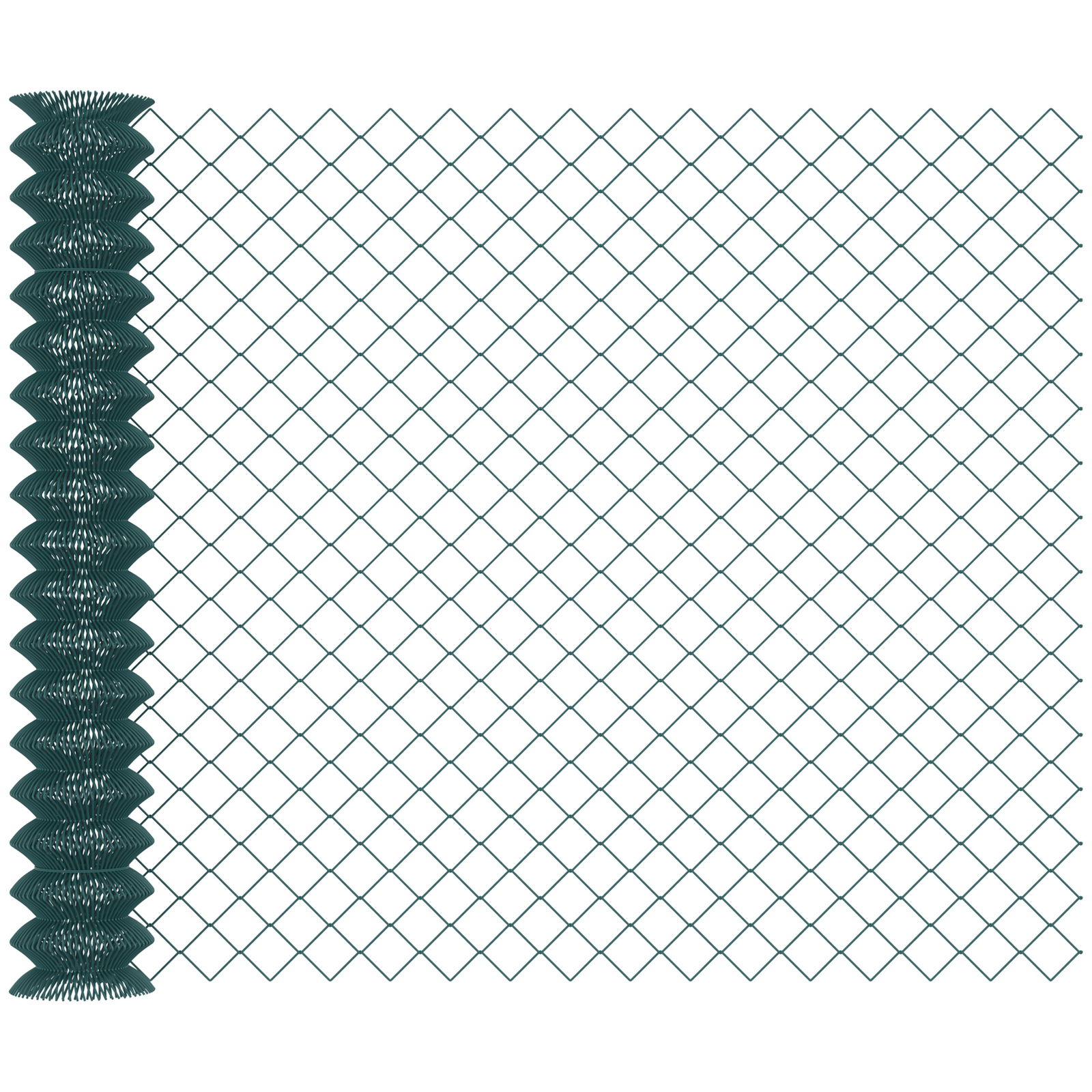 Outsunny Plasa pentru Imprejmuire 25x1.7m din Otel Plastificata pentru Gradini si Spatii Exterioare, Rulou de 25m si Inaltime 1.7m, Verde PVC