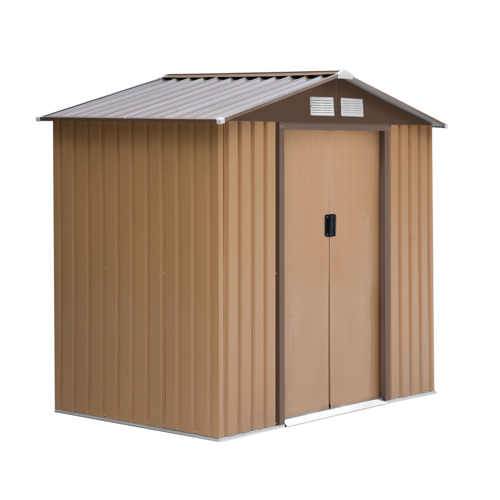Outsunny Casuta pentru Gradina, sopron pentru Unelte, magazie din Lamiera de Otel, 213x127x185cm