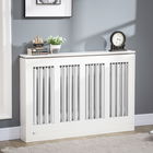 HOMCOM Capac pentru radiator modern din MDF si otel, 120x18x84cm, alb