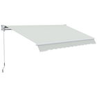 Outsunny Copertina pentru soare cu brate si actionare manuala, din aluminiu si poliester pentru exterior, 200x295 cm, alb crem | AOSOM RO